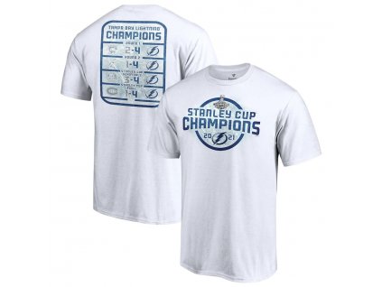 Pánské tričko Tampa Bay Lightning 2021 Stanley Cup Champions Schedule (Veľkosť XXXL)