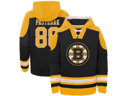 Dětská mikina David Pastrňák #88 Boston Bruins NHL Ageless Must-Have V-Neck Name & Number Pullover Hoodie - Black