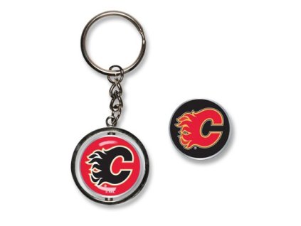 Přívěšek Calgary Flames NHL Spinner Key Ring