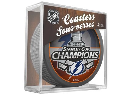 Sada podtácků Tampa Bay Lightning NHL 2021 Stanley Cup Champions 4-Puck Coaster Set