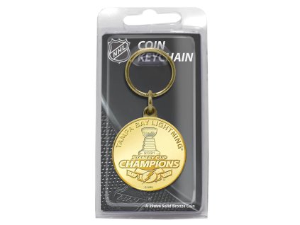 Přívěšek na klíče Tampa Bay Lightning NHL 2021 Stanley Cup Champions Bronze Mint Coin Keychain