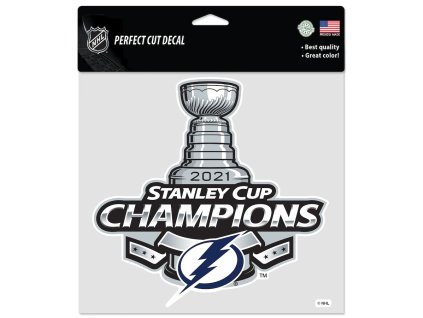 Samolepka Tampa Bay Lightning NHL 2021 Stanley Cup Champions 8'' x 8'' Perfect-Cut Decal