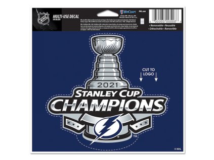 Samolepka Tampa Bay Lightning NHL 2021 Stanley Cup Champions 4'' x 6'' Cut-to-Logo Multi-Use Decal
