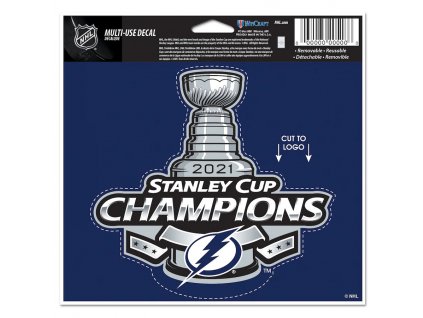 85521 samolepka tampa bay lightning 2021 stanley cup champions 4 x 6 cut to logo multi use decal