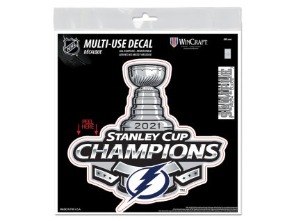 Samolepka Tampa Bay Lightning 2021 Stanley Cup Champions 6'' x 6'' Repositionable Decal