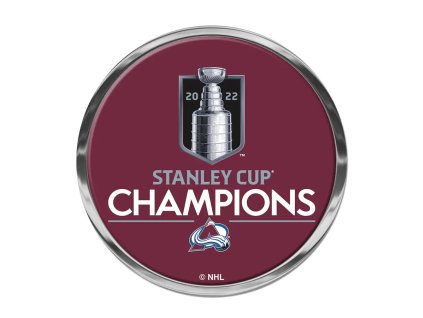 Emblém Colorado Avalanche NHL 2022 Stanley Cup Champions 4'' Domed Auto Emblem