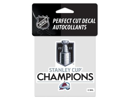 Samolepka Colorado Avalanche 2022 Stanley Cup Champions 4'' x 4'' Perfect-Cut Decal