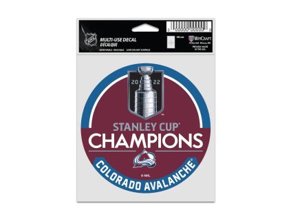 Samolepka Colorado Avalanche 2022 Stanley Cup Champions 3.5'' x 5'' Fan Decal