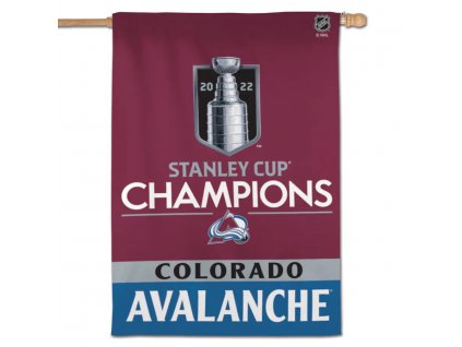 Vlajka Colorado Avalanche 2022 Stanley Cup Champions 28'' x 40'' Vertical Double-Sided Banner