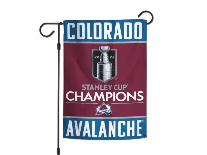 Vlajka Colorado Avalanche 2022 Stanley Cup Champions 12'' x 18'' Double-Sided Garden Flag