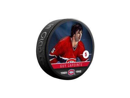 Puk Guy Lapointe #5 Montreal Canadiens NHL Souvenir Collector Hockey Puck
