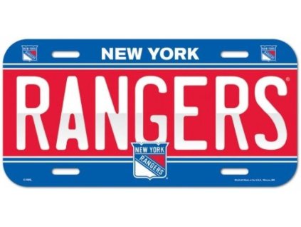 Cedule New York Rangers NHL License Plate Banner
