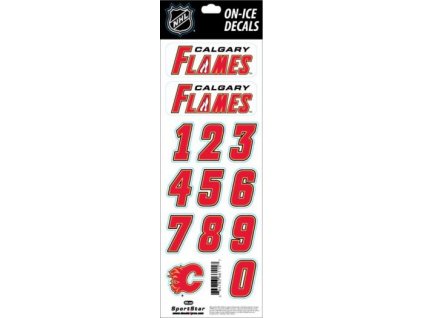 Samolepky na helmu Calgary Flames Decals White Retro