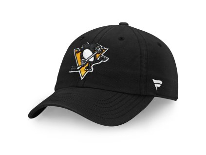 Pánská Kšiltovka Pittsburgh Penguins NHL Core Black Curved Unstructured Strapback Cap Fanatics