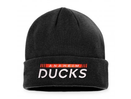 Zimní čepice Anaheim Ducks Authentic Pro Game & Train Cuffed Knit Black