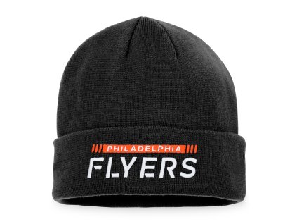 Pánská zimní čepice Philadelphia Flyers NHL Authentic Pro Game & Train Cuffed Knit Black