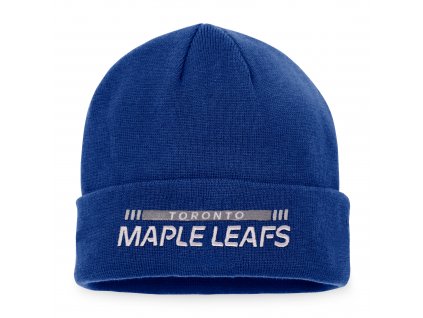 Zimní čepice Toronto Maple Leafs Authentic Pro Game & Train Cuffed Knit Blue Cobalt