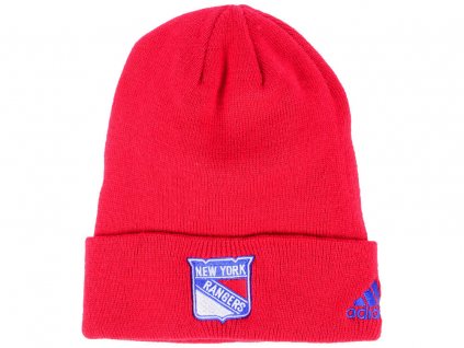 Zimní čepice New York Rangers adidas NHL Basic Cuff Knit RED