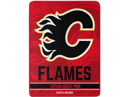 Deka Calgary Flames NHL Plush Micro Throw Logo