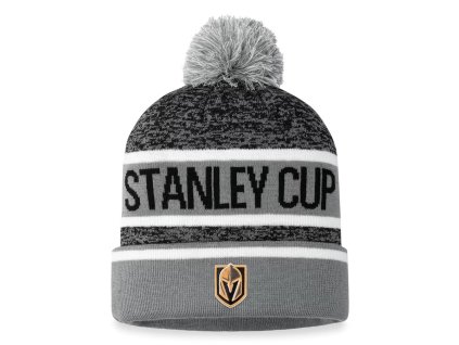 Pánská zimní čepice Vegas Golden Knights NHL 2023 Stanley Cup Champions Cuffed Knit Hat with Pom