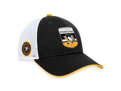 Pánská kšiltovka Pittsburgh Penguins Draft 2023 Podium Trucker Adjustable Authentic Pro