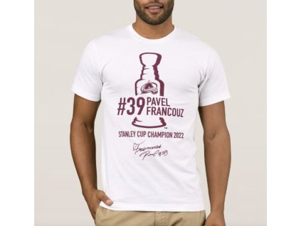 Pánské tričko Pavel Francouz #39 Stanley Cup Champion 2022 Colorado Avalanche NHL - bílé
