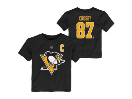 Detské tričko Sidney Crosby Pittsburgh Penguins Flat Captains Name and Number