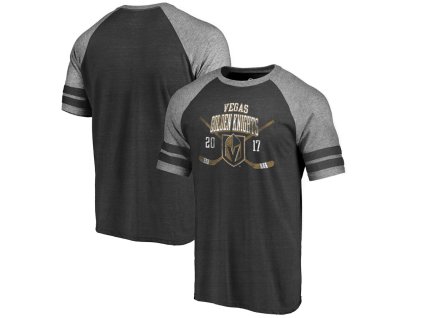 Tričko Vegas Golden Knights Line Shift 2 Stripe Tri-Blend Raglan
