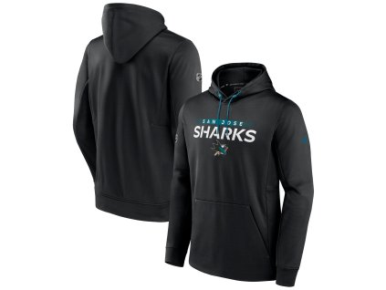 Pánska mikina San Jose Sharks RINK Performance Pullover Hood Black-Active Blue