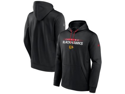 Pánska mikina Chicago Blackhawks RINK Performance Pullover Hood Black-Athletic Red
