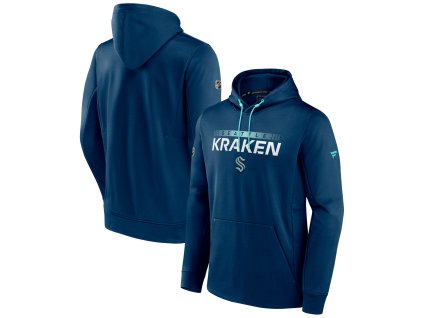 Pánska mikina Seattle Kraken RINK Performance Pullover Hood Traditional Navy-Icy Blue