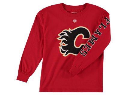Dětské tričko Calgary Flames NHL Old Time Hockey Two Hit Long Sleeve