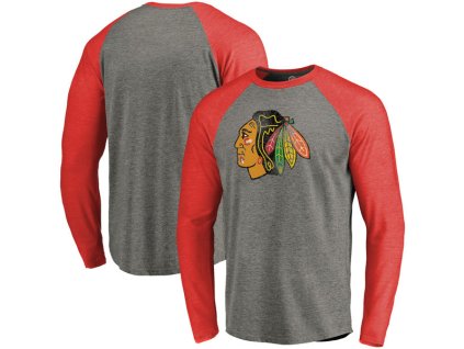 Pánské tričko Chicago Blackhawks NHL Distressed Primary Logo Tri-Blend