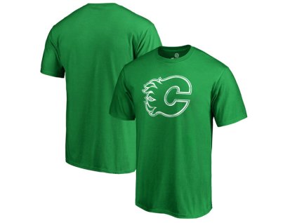 Pánské tričko Calgary Flames NHL St. Patrick's Day White Logo