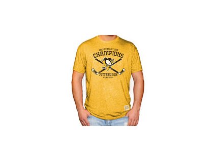 Tričko Pittsburgh Penguins Original Retro Brand 2017 Stanley Cup Champions Mock Twist
