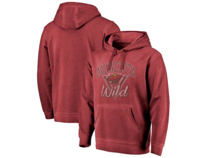 Pánská mikina Minnesota Wild NHL Shadow Washed Retro Arch Pullover Hoodie