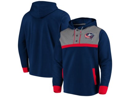 Pánská mikina Columbus Blue Jackets NHL True Classics 3-Button Pullover Hoodie