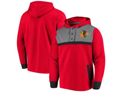 Pánská mikina Chicago Blackhawks NHL True Classics 3-Button Pullover Hoodie
