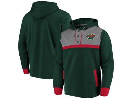 Pánská mikina Minnesota Wild NHL True Classics 3-Button Pullover Hoodie