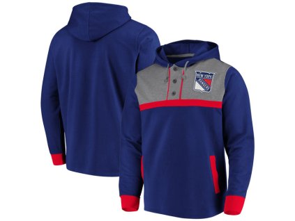 Pánská mikina New York Rangers NHL True Classics 3-Button Pullover Hoodie