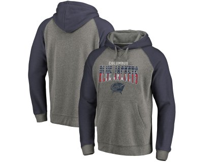 Pánská mikina Columbus Blue Jackets NHL Freedom Tri-Blend Raglan Pullover Hoodie