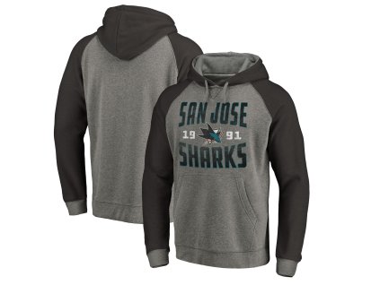 Pánská mikina San Jose Sharks NHL Timeless Collection Antique Stack Tri-Blend Raglan