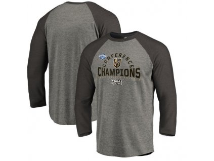 Tričko Vegas Golden Knights 2018 Western Conference Champions Boarding Raglan Long Sleeve Tri-Blend