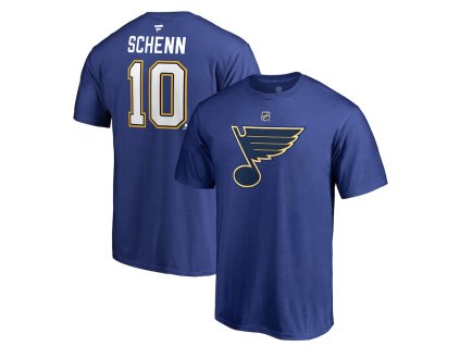 Pánské tričko #10 Brayden Schenn St. Louis Blues NHL Stack Logo Name & Number