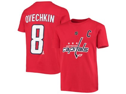Dětské tričko #8 Alex Ovechkin Washington Capitals NHL Stack Logo Name & Number