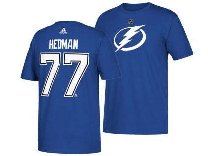 Pánské tričko Tampa Bay Lightning NHL Victor Hedman #77 Fanatics Branded & Number
