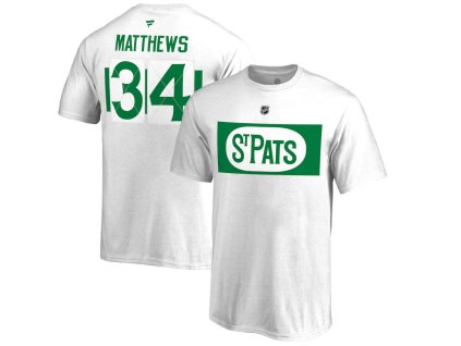 Pánské tričko Toronto Maple Leafs NHL St. Pats Auston Matthews #34 Stack Alternate Name & Number