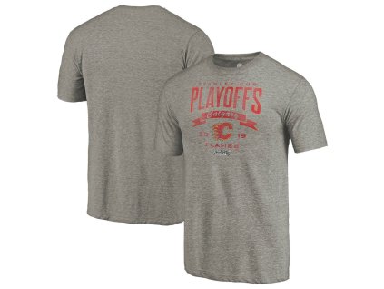 Pánské tričko Calgary Flames NHL 2019 Stanley Cup Playoffs Bound Buzzer Beater Tri-Blend