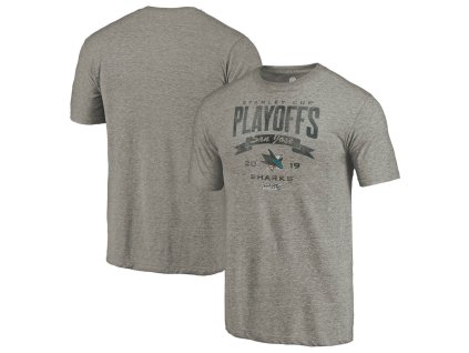 Pánské tričko San Jose Sharks NHL 2019 Stanley Cup Playoffs Bound Buzzer Beater Tri-Blend