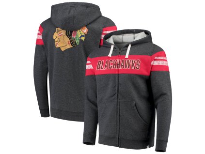Pánská mikina Chicago Blackhawks NHL True Classics Script Fleece Full-Zip Hoodie